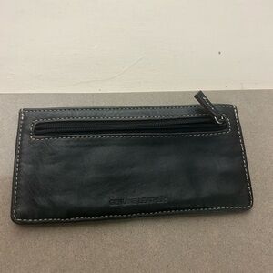 Card holder Black Genuine Leather Card Holder with ID Window